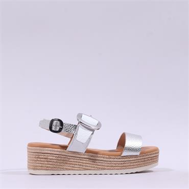 Oh My Sandals Ring Espadrille Platform - White Combi